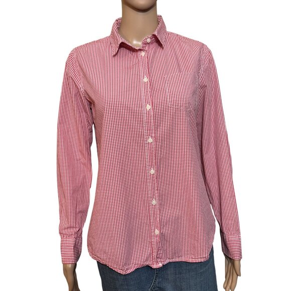 United Colors Of Benetton Tops - United Colors Of Benetton Plaid Red White Button Down Shirt Size Medium